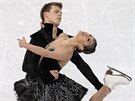 Ruský tanení pár Jelena Ilinychová a Nikita Kacalapov ve volném tanci na...