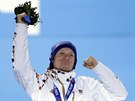 eský biatlonista Ondej Moravec s bronzovou medailí z olympijského závodu s...