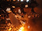Demonstranti ve Lvov v brzkých ranních hodinách pálili úední dokumenty (19....