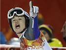 Americká skokanka na lyích Lindsey Vanová na olympijských hrách v Soi.