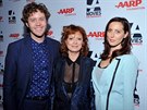 Susan Sarandonová, její syn Jack Henry Robbins a dcera Eva Amurri (10. února...