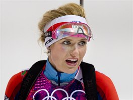 BOJOVNICE. Česká biatlonistka Gabriela Soukalová dojela ve stíhacím závodu na...