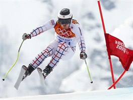esk lya Ondej Bank na trati olympijskho superobho slalomu. (16. nora...