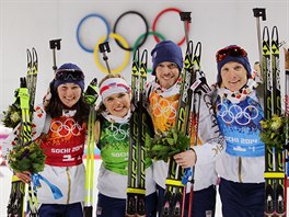 etí biatlonisté vybojovali stíbrnou olympijskou medaili ve smíené tafet,...