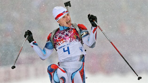 BRONZ. esk biatlonista Ondej Moravec vybojoval bronzovou olympijskou medaili...