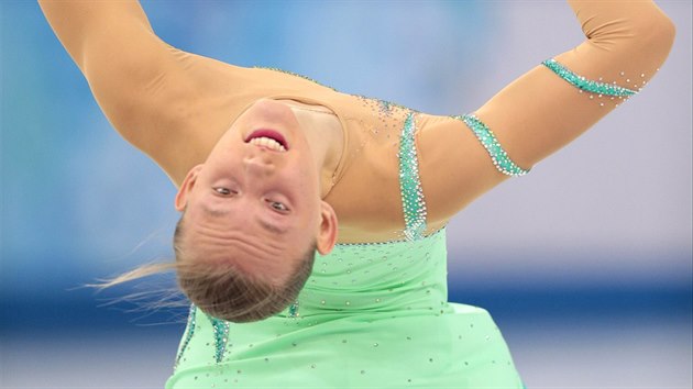 esk krasobruslaka Elizaveta Ukolov v olympijskm krtkm programu. (19. nora 2014)