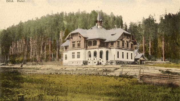 Arcibuskupsk hotel na Bl kolem roku 1910, v souanosti hotel Pokrok.
