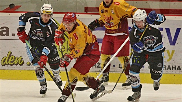 Momentka z prvoligovho hokejovho duelu Jihlava vs. Beroun