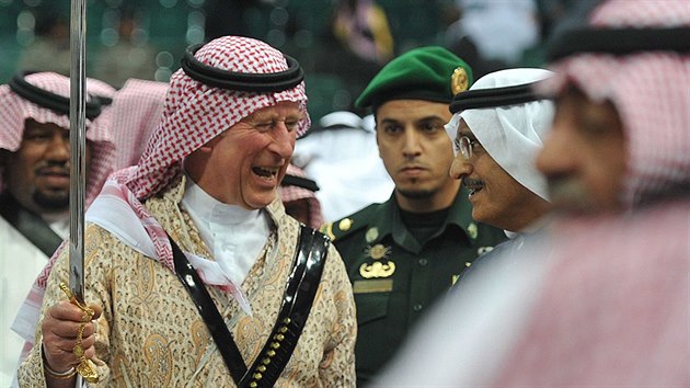 Britský princ Charles v Rijádu (18. února 2014)