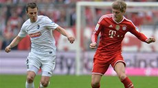 KDO S KOHO? Vladimír Darida z Freiburgu (vlevo) a Toni Kroos z Bayernu Mnichov.