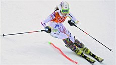 ČESKÁ NADĚJE. Lyžařka Šárka Strachová byla při slalomu nejrychlejší, celkově v