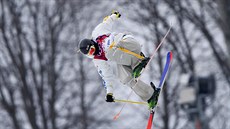 védská akrobatická lyaka Emma Dahlstromová pi finálové jízd ve slopestylu....