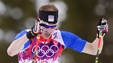 eský bec na lyích Luká Bauer v závodu na 15 kilometr klasicky. (14. února...