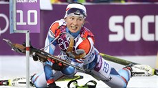 �eská biatlonistka Veronika Vítková ve vytrvalostním závodu na 15 kilometr�....
