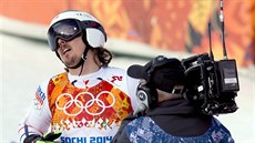 Český lyžař Ondřej Bank po slalomové části olympijské superkombinace. (14....