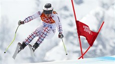 eský lya Ondej Bank na trati olympijského superobího slalomu. (16. února...