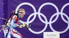 Gabriela Soukalová se po včerejším závodě biatlonistek mohla usmívat. Doběhla druhá a konečně tak na hrách v Rusku získala olympijskou medaili.