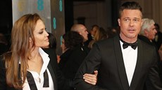 Angelina Jolie a Brad Pitt na cenách Britské filmové akademie (16.února 2014)