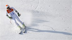 Americký lya Bode Miller v cíli superobího slalomu na olympiád v Soi