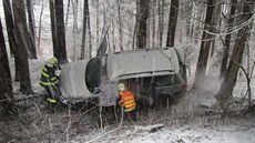 Passat dostal na silnici mezi obcemi Zádve�ice-Raková a Horní Lhoty na Zlínsku smyk a narazil do stromu. Zpod cesty jej vytáhli hasi�i.