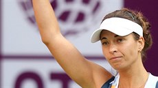 Petra Cetkovská se raduje, na turnaji v Dauhá porazila Li Na.