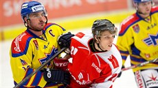 Momentka z prvoligového hokejového duelu eské Budjovice vs. Olomouc (ervená)