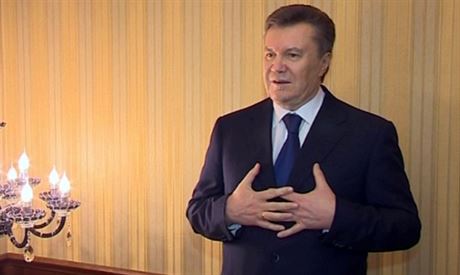 Viktor Janukovy v rozhovoru prohlásil, e odstoupit nehodlá (22. února 2014)