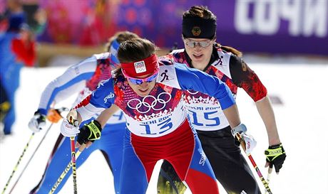 esk bkyn na lych Eva Vrabcov-Nvltov (vpedu) dojela v olympijskm...