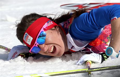 NADORAZ. eská bkyn na lyích Eva Vrabcová-Nývltová dojela v olympijském...