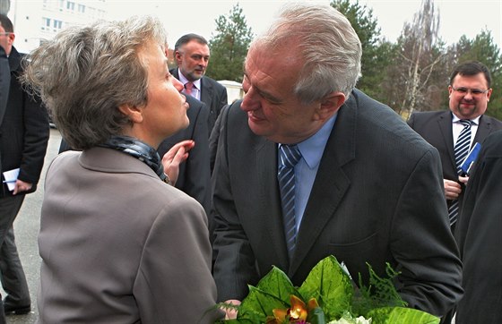 Prezident Milo Zeman pi návtv jaderné elektrárny Temelín. S pedsedkyní...