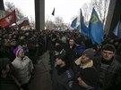 Násilnosti, kterými vyvrcholily tatarská manifestace na podporu nové ukrajinské...