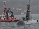 Portugalská ponorka poblí pístavu v norském Bergenu