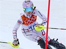 eská lyaka Martina Dubovská po první jízd olympijského slalomu. (21. února...