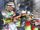 eská biatlonistka Gabriela Soukalová v závodu tafet na 4x6 kilometr. (21....