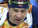 Norský biatlonista Ole Einar Björndalen v závodu muské tafety na 4x 7,5...