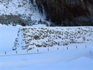 Jedna z ochranných zdí, které chrání rakouskou vesnici Galtür ped lavinami z...