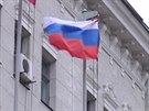 Ruská vlajka v Charkov