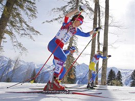 esk bkyn na lych Eva Vrabcov-Nvltov (vpravo) v olympijskm zvodu na