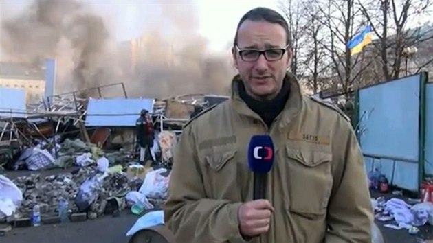 Reportr esk televize Jakub Sznt v Kyjev