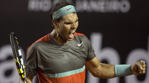 VYDEN VHRA. Rafael Nadal se raduje z postupu do finle na turnaji v Riu de Janeiro.