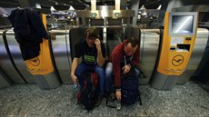 Stávka na letiti ve Frankfurtu.