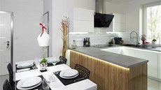 Sv�telné LED pásky pod pracovní deskou kuchy�ské linky slou�í jako pohotovostní