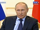 Ruský prezident Vladimir Putin hovoí o krizi na Ukrajin (4. bezna 2014)