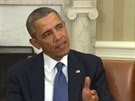 Prezident USA Barack Obama komentuje kritizuje ruské kroky na Ukrajin. (3....
