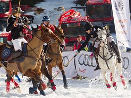 Vůbec poprvé v Česku se koňské pólo hrálo na sněhu. Ve Svatém Petru ve...