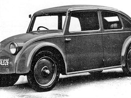 Prototyp malho lidovho vozu Tatra V570 s aerodynamickou karosri z roku 1933