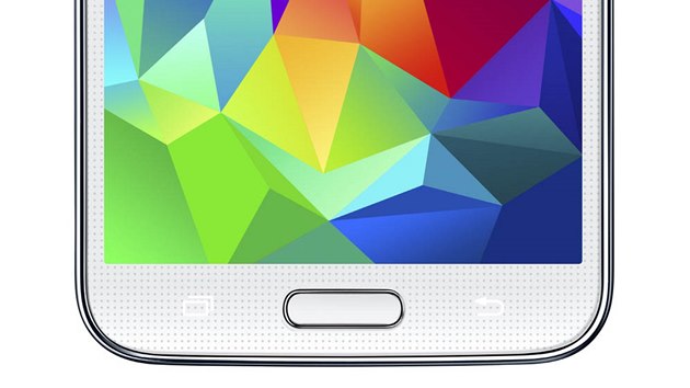 Samsung Galaxy S5 m senzor otisk prst umstn v Home tlatku.