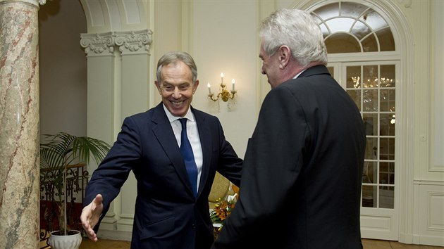 Zeman se setkal v Lnech s Tonym Blairem, eili EU i Ukrajinu (8. bezna)