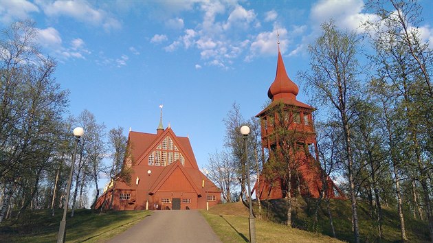 Kostel ve švédském hornickém městečku Kiruna (červen 2013)