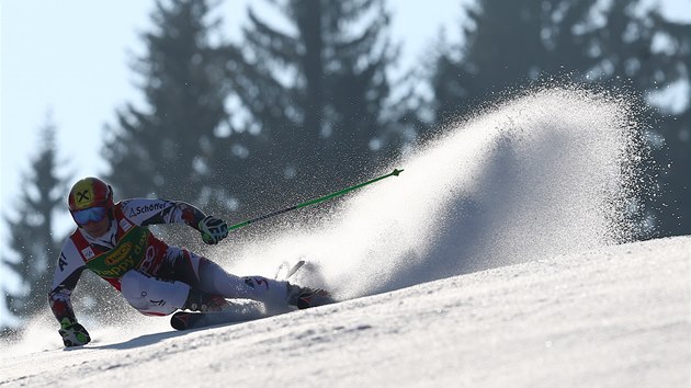Marcel Hirscher v obm slalomu v Kranjsk Goe. 